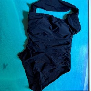 NWOT Navy one piece swimsuit size S